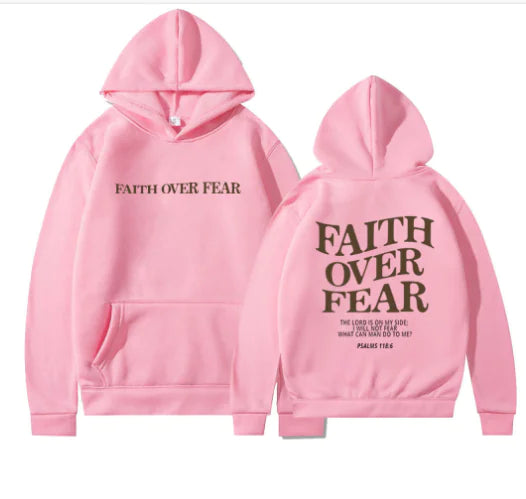 Faith Over Fear Hoodie - Casual Loose Fit (One Piece)